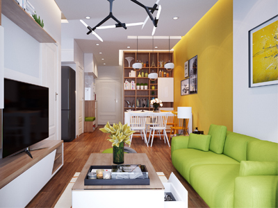 thiết kế nội thất nhà phố 2 tầng